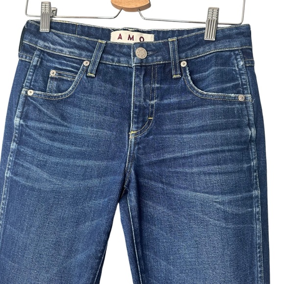 AMO Jane True Blue Cropped Flare Jeans Trendy Y2K Size 26 - Picture 3 of 8